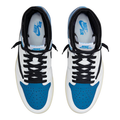 Tênis Casual Nike Air Jordan 1 High Travis Scott Azul Military