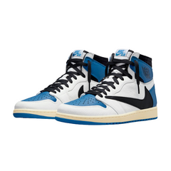 Tênis Casual Nike Air Jordan 1 High Travis Scott Azul Military