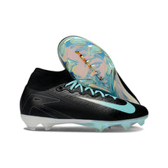 Chuteira Campo FG Nike Air Zoom Mercurial Superfly 10 Elite Preta, Branca e Azul-Clara Infantil