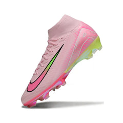 Chuteira Campo FG Nike Air Zoom Mercurial Superfly 10 Elite Rosa-Clara e Verde Infantil