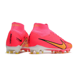 Chuteira Campo Sintético AG Nike Air Zoom Mercurial Superfly 9 Elite Rosa e Amarela
