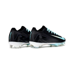 Chuteira Campo FG Nike Air Zoom Mercurial Vapor 16 Elite Preta, Branca e Azul-Clara Infantil