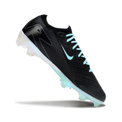 Chuteira Campo FG Nike Air Zoom Mercurial Vapor 16 Elite Preta, Branca e Azul-Clara Infantil