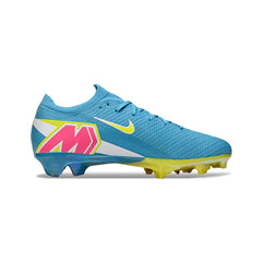 Chuteira Campo FG Nike Air Zoom Mercurial Vapor 16 Elite Azul-Clara e Verde Infantil
