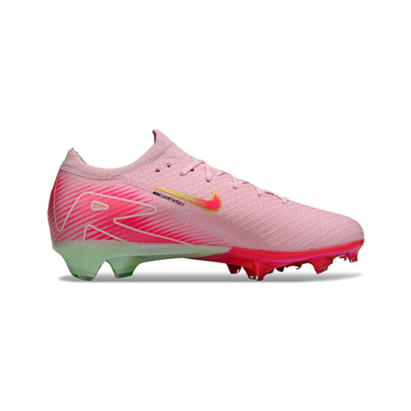 Chuteira Campo FG Nike Air Zoom Mercurial Vapor 16 Elite Rosa-Clara e Verde-Clara Infantil