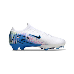 Chuteira Campo FG Nike Air Zoom Mercurial Vapor 16 Elite Branca e Azul-Clara Infantil
