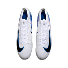 Chuteira Campo FG Nike Air Zoom Mercurial Vapor 16 Elite Branca e Azul-Clara Infantil