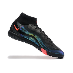 Chuteira Society TF Nike Mercurial Superfly 10 Elite Pack Preto Air Max 95 Infantil