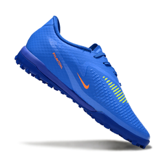 Chuteira Society Nike Phantom 6 Academy TF Azul e Laranja