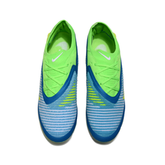 Chuteira Campo FG Nike Phantom 6 Elite Verde-Clara e Azul Infantil
