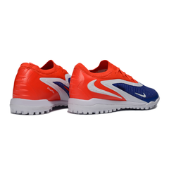 Chuteira Society TF Nike Phantom 6 Elite Laranja e Azul Infantil