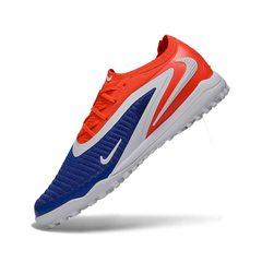 Chuteira Society TF Nike Phantom 6 Elite Laranja e Azul Infantil