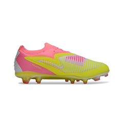Chuteira Campo FG Nike Phantom 6 Elite Rosa e Amarela Infantil