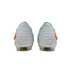 Chuteira Campo FG Nike Phantom 6 Elite Branca, Azul-Clara e Laranja Infantil