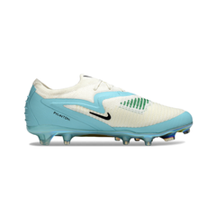 Chuteira Campo FG Nike Phantom 6 Elite Branca e Azul-Clara Infantil