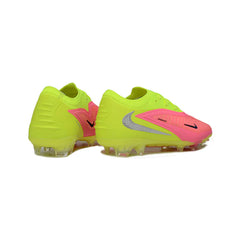 Chuteira Campo FG Nike Phantom 6 Elite Amarela, Prateada e Rosa