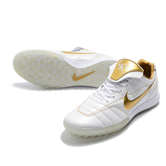 Tiempo 7 R10 Elite White and Golden Turf TF Football Boot
