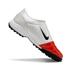 Chuteira Society TF Nike Total 90 III Branca e Vermelha Infantil