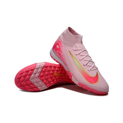 Chuteira Society TF Nike Zoom Mercurial Superfly 10 Elite Infantil Rosa e Verde