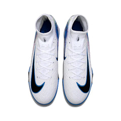 Chuteira Society TF Nike Zoom Mercurial Superfly 10 Elite Infantil Branca e Azul