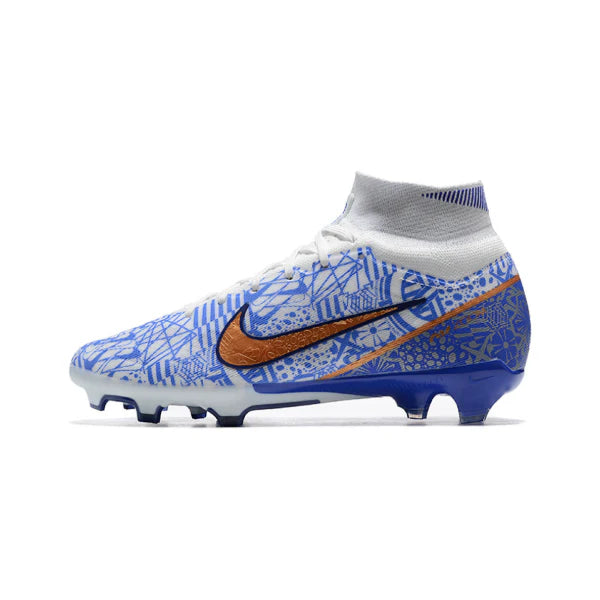 Chuteira Campo FG Nike Zoom Mercurial Superfly 9 Elite Pack CR7 Azul Infantil