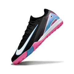 Chuteira Society TF Nike Zoom Mercurial Vapor 16 Elite Preta, Rosa-Clara e Azul Infantil