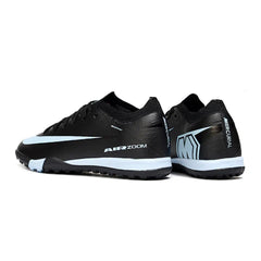 Chuteira Society TF Nike Zoom Mercurial Vapor 16 Elite Preta e Azul-Clara Turf Infantil