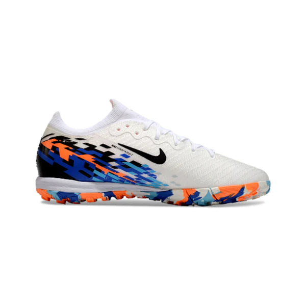 Chuteira Society TF Nike Zoom Mercurial Vapor 16 Elite Infantil Branca e Azul