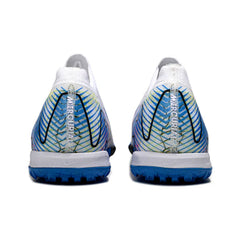 Chuteira Society TF Nike Zoom Mercurial Vapor 16 Elite Infantil Branca e Azul