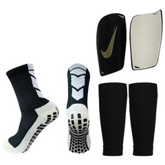 Kit Caneleira Nike + LegGuard + Meia AntiDerrapante com Setas