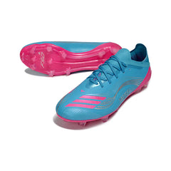 Chuteira Campo FG Adidas F50 Primeknit Elite Messi Azul e Rosa