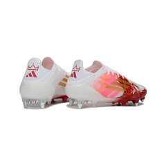 Chuteira Campo Molhado SG Adidas F50 Primeknit Elite Branca, Dourada e Vermelha