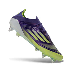 Chuteira Campo Molhado SG Adidas F50 Primeknit Elite Verde, Roxa e Branca