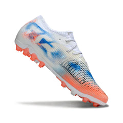 Chuteira Campo Sintético AG Puma Future 8 Low Cut Branca, Laranja e Azul