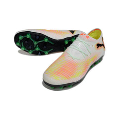 Chuteira Campo Sintético AG Puma Future 8 Low Cut Branca, Laranja e Amarela