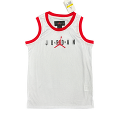 Camiseta sin mangas Jordan blanca y roja