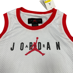 Camiseta sin mangas Jordan blanca y roja