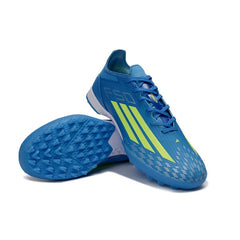 Chuteira Society TF Adidas F50 Pack Azul e Verde Infantil