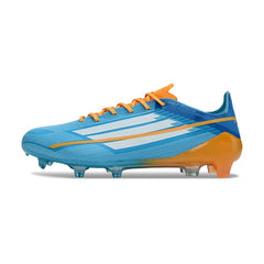 Chuteira Campo FG Adidas F50 Elite Azul, Oange e Branco