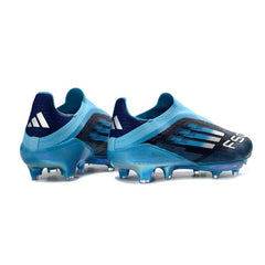 Chuteira Campo FG Adidas F50+ Elite Sem Cadarço Azul e Preta
