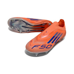 Chuteira Campo Molhado SG Adidas F50 Elite Sem Cadarço Pack Coral Blaze