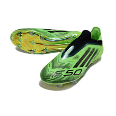 Chuteira Campo FG Adidas F50 Elite Sem Cadarço Verde e Preta