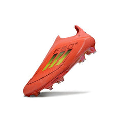 Chuteira Campo FG Adidas F50+ Elite Sem Cadarço Laranja e Dourada