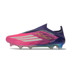 Chuteira Campo FG Adidas F50 Elite Sem Cadarço Rosa, Roxa e Branca