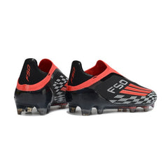 Chuteira Campo FG Adidas F50 Elite Sem Cadarço Vermelho, Preto e Branco