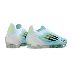 Chuteira Campo FG Adidas F50 Elite Sem Cadarço Branco e Verde Fluorescente