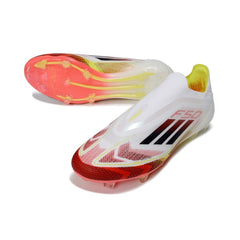 Chuteira Campo FG Adidas F50 Elite Sem Cadarço Branca e Vermelha
