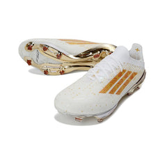 Chuteira Campo FG Adidas F50+ Elite Branca e Dourada