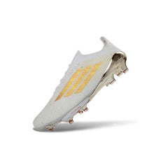 Chuteira Campo FG Adidas F50+ Elite Branca e Dourada