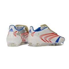 Chuteira Campo FG Adidas F50 Sem Cadarço Elite Branco, Azul e Laranja